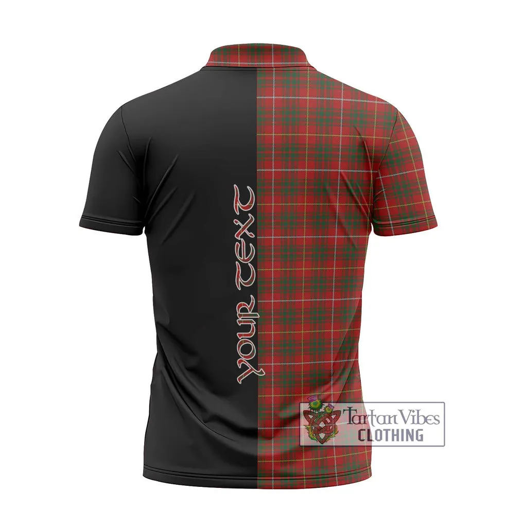 Bruce Tartan Zipper Polo Shirt with Family Crest and Half Of Me Style