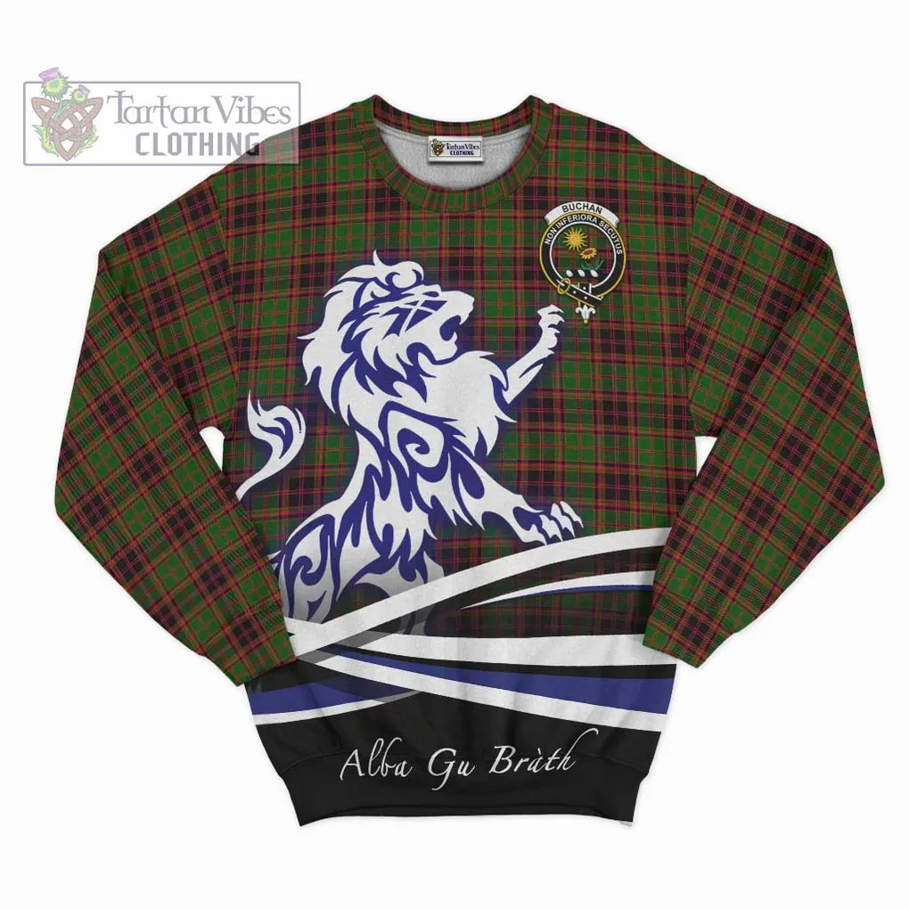 Buchan Tartan Sweatshirt with Alba Gu Brath Regal Lion Emblem