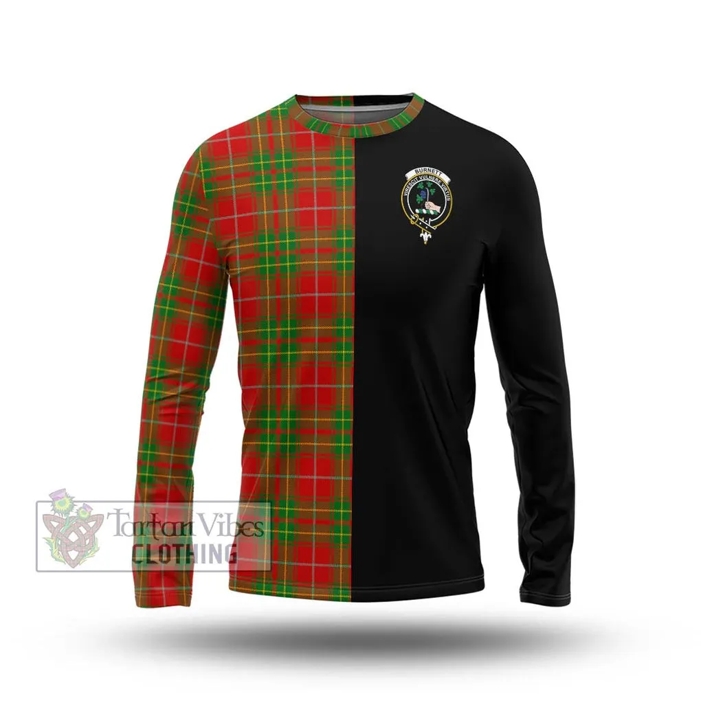 Burnett Tartan Long Sleeve T-Shirt with Family Crest and Half Of Me Style