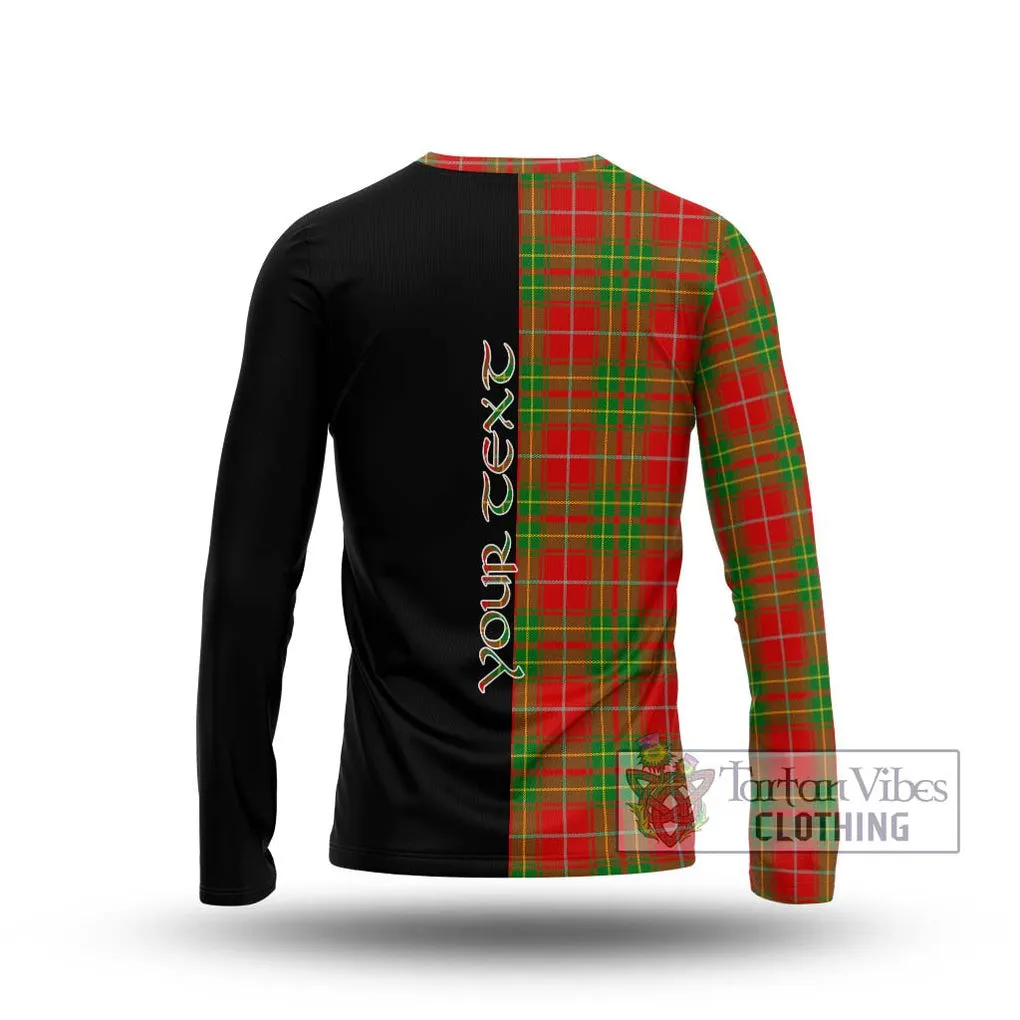 Burnett Tartan Long Sleeve T-Shirt with Family Crest and Half Of Me Style