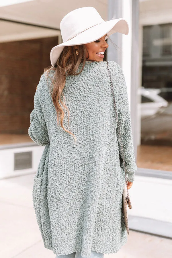 California Cool Down Knit Cardigan in Sage