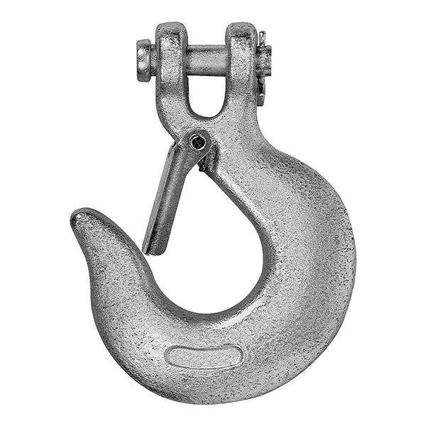 Campbell T9700424 Clevis Slip Hook with Latch, 1/4 in, 2600 lb Working Load, 43 Grade, Steel, Zinc