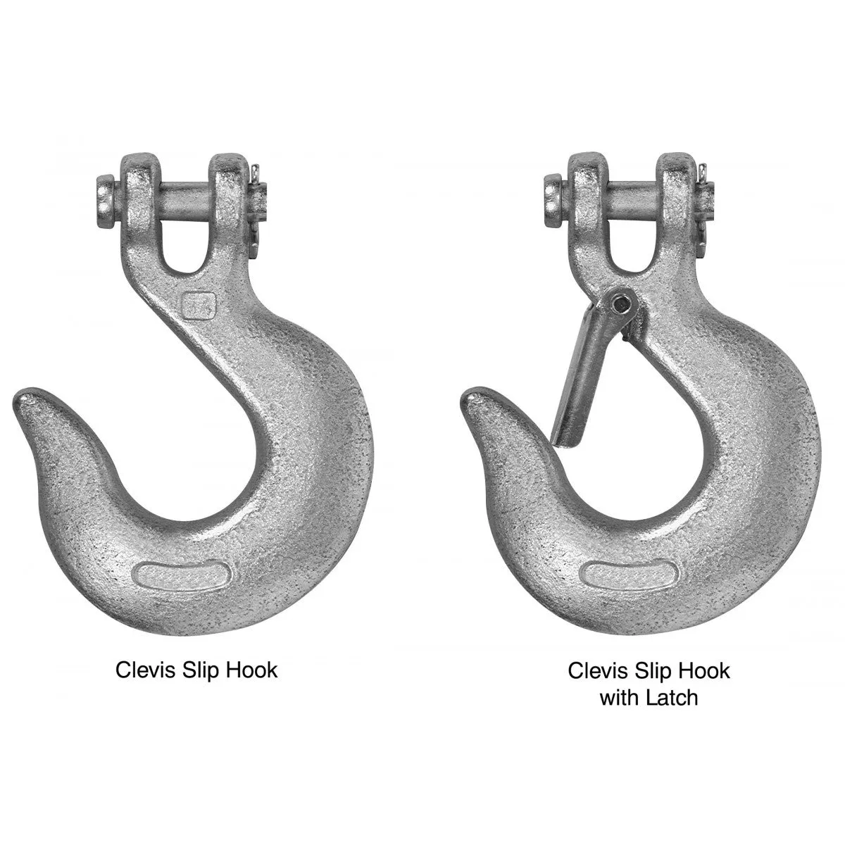 Campbell T9700424 Clevis Slip Hook with Latch, 1/4 in, 2600 lb Working Load, 43 Grade, Steel, Zinc