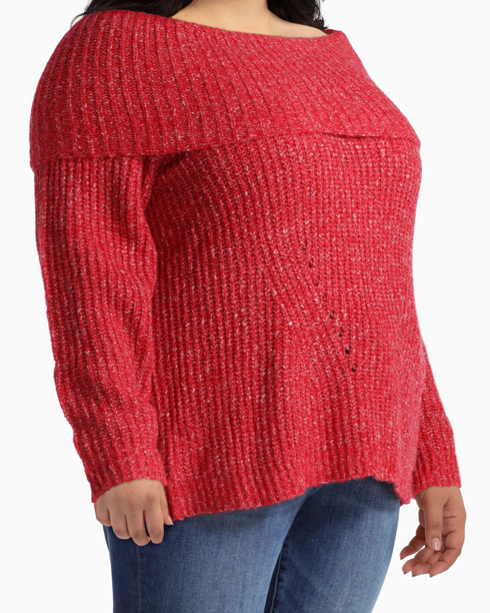 Cassandra Off The Shoulder Cowl Sweater | Red