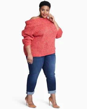 Cassandra Off The Shoulder Cowl Sweater | Red