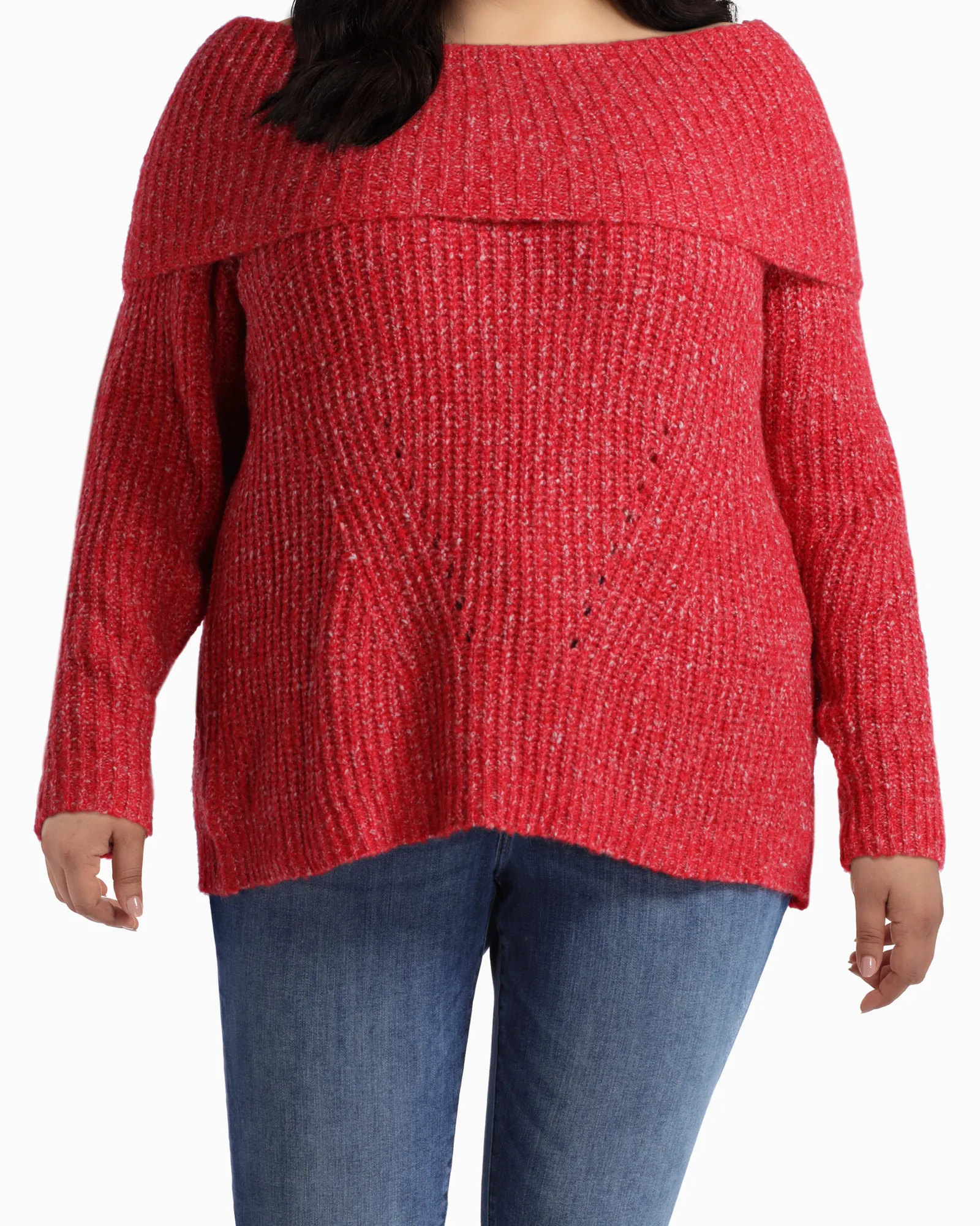 Cassandra Off The Shoulder Cowl Sweater | Red