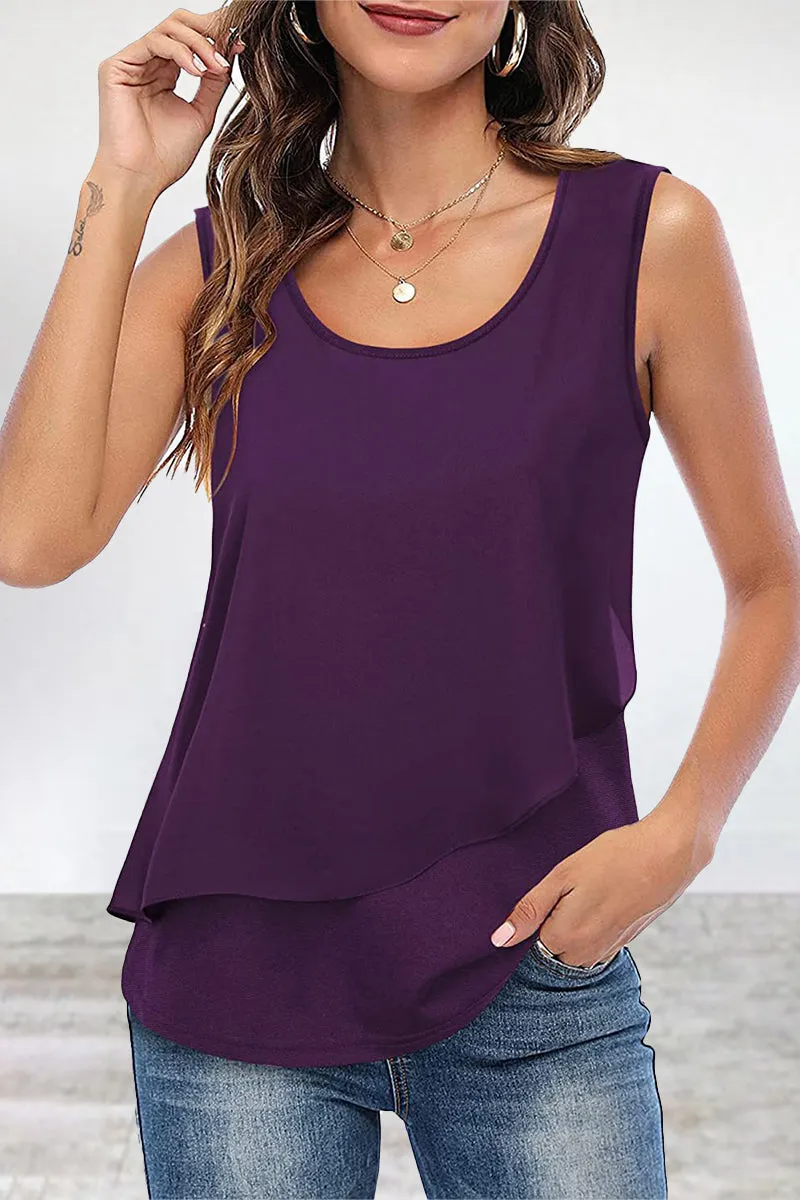 Casual Simplicity Solid Fold U Neck Tops(7 Colors)