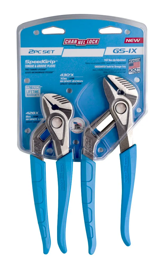 Channellock GS-1X 2PC SPEEDGRIP™ Tongue & Groove Pliers Set