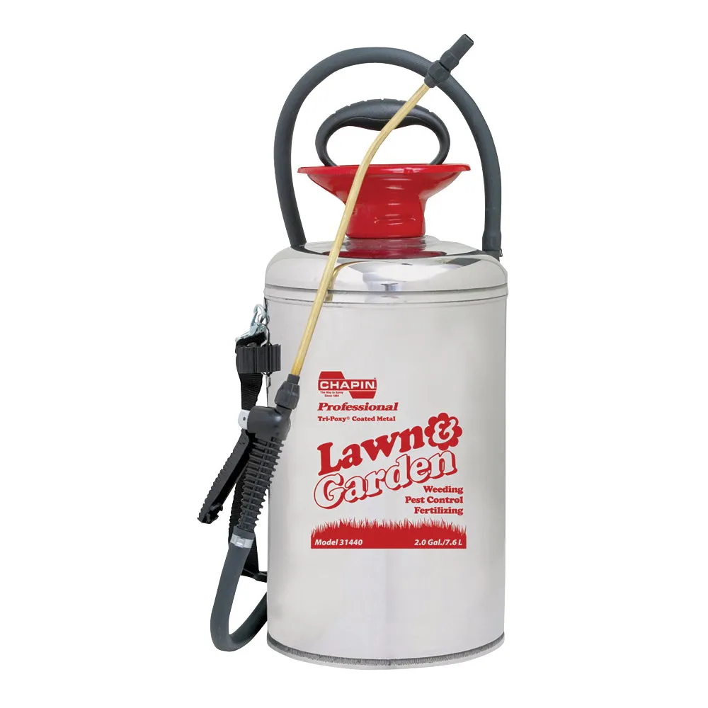 CHAPIN Lawn & Garden Series 31440 Compression Sprayer, 2 gal Tank, Stainless Steel Tank, 42 in L Hose