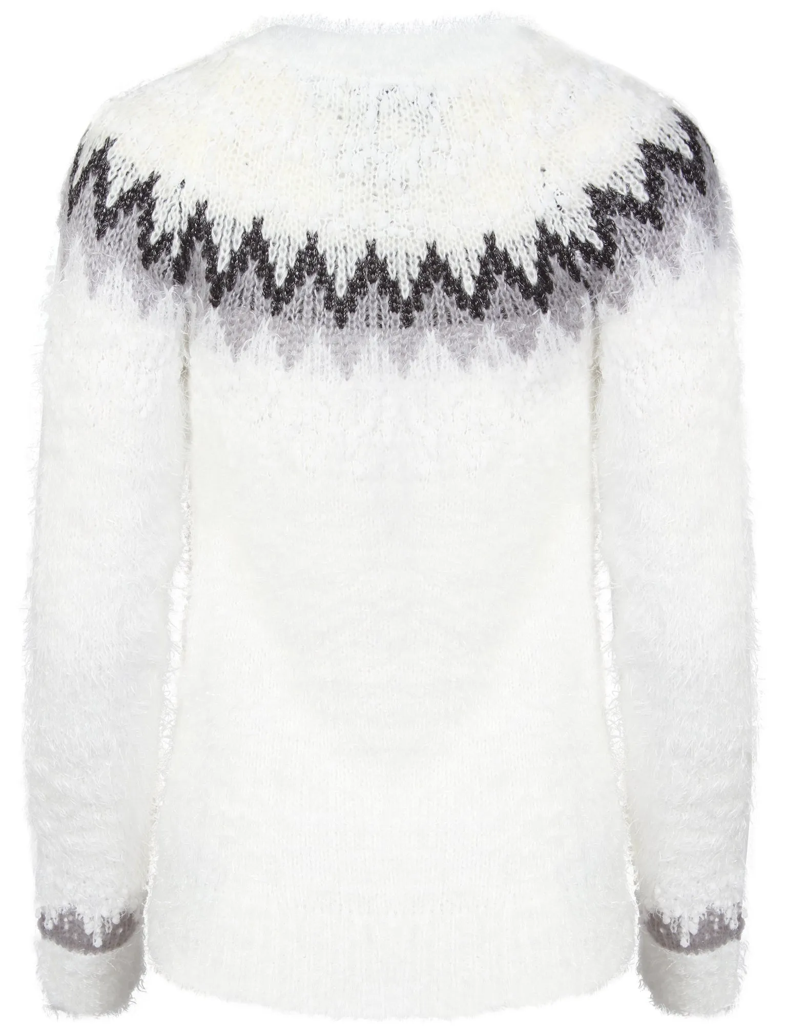 Chaucer Fairisle Pattern Fluffy Knit Jumper in Cream - Tokyo Laundry