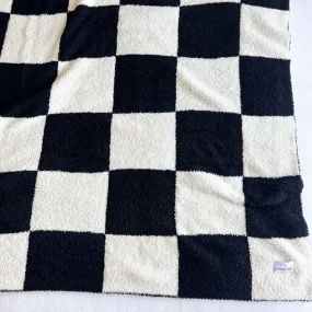 checkerboard / black / plush baby