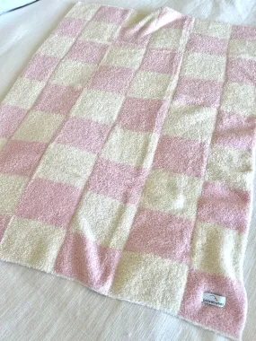 checkerboard / pink / plush baby