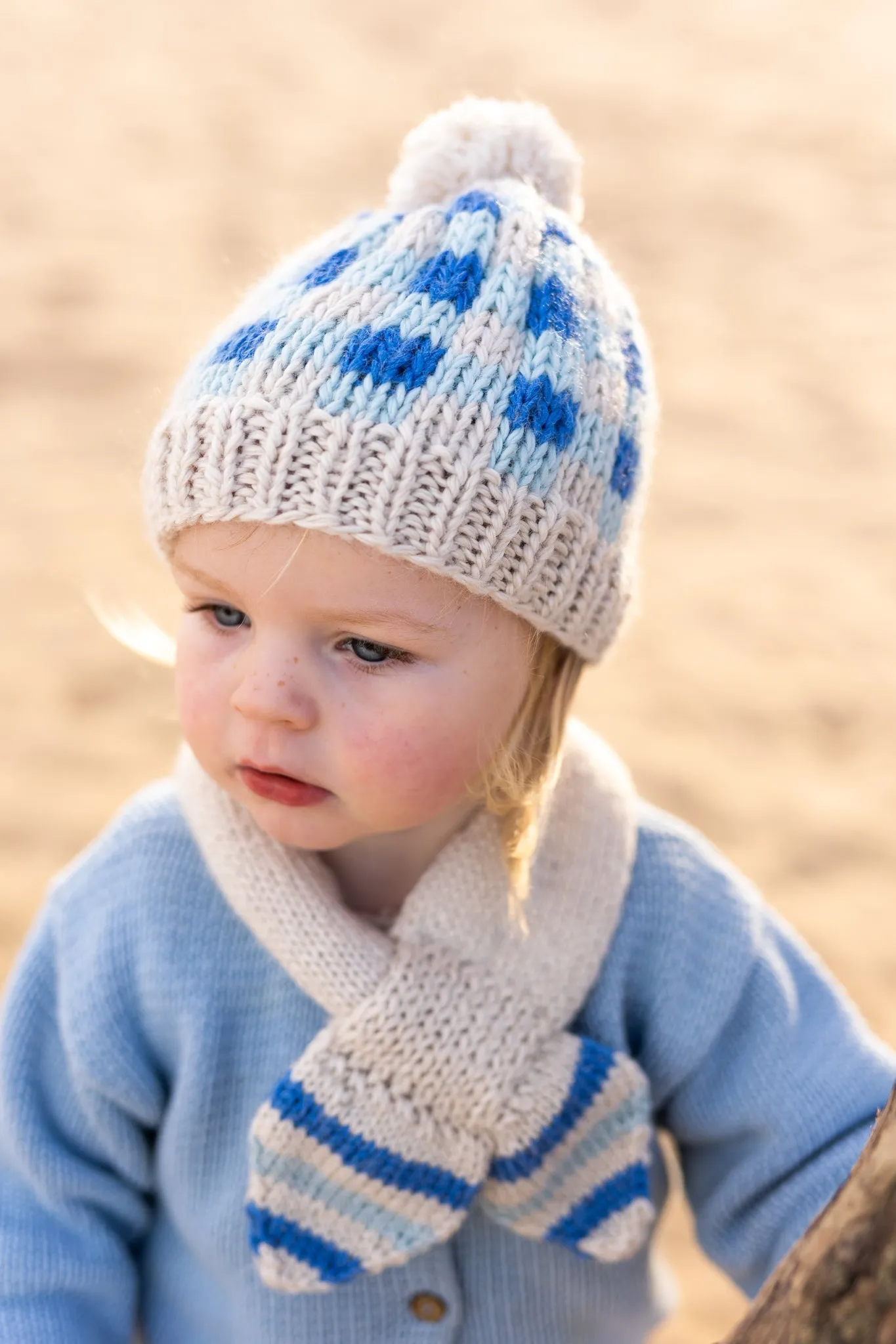 Checks Beanie Blue