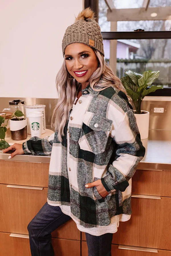 Chicago Kisses Plaid Jacket In Hunter Green