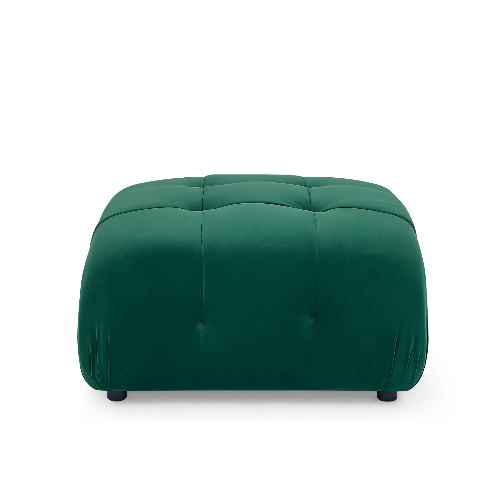 Clermont-Ferrand | Green Modular Modern Luxury Button Tufted L Shaped Couch Sectional Sofa, with Reversible Ottoman