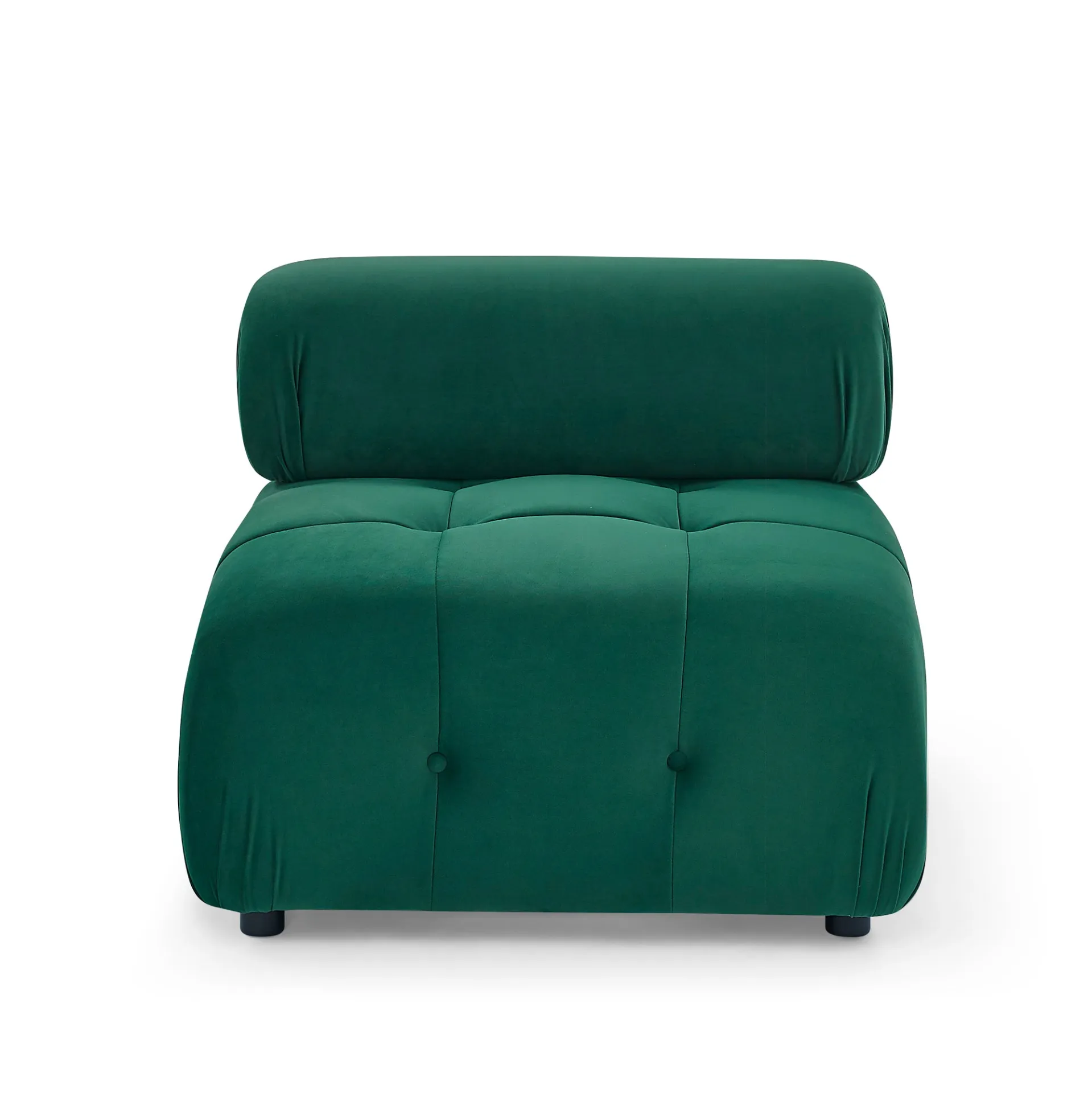 Clermont-Ferrand | Green Modular Modern Luxury Button Tufted L Shaped Couch Sectional Sofa, with Reversible Ottoman