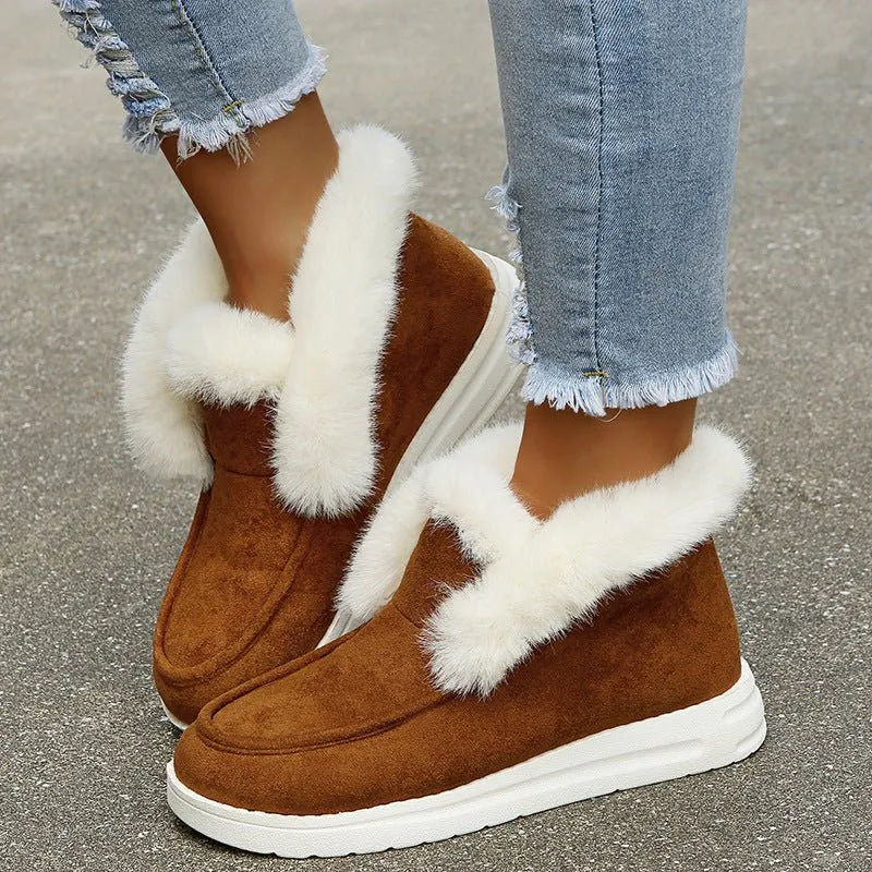 Cozy Faux Fur-Lined Slip-On Boots