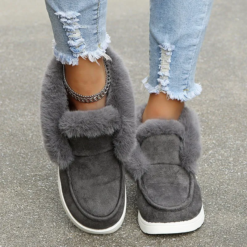 Cozy Faux Fur-Lined Slip-On Boots