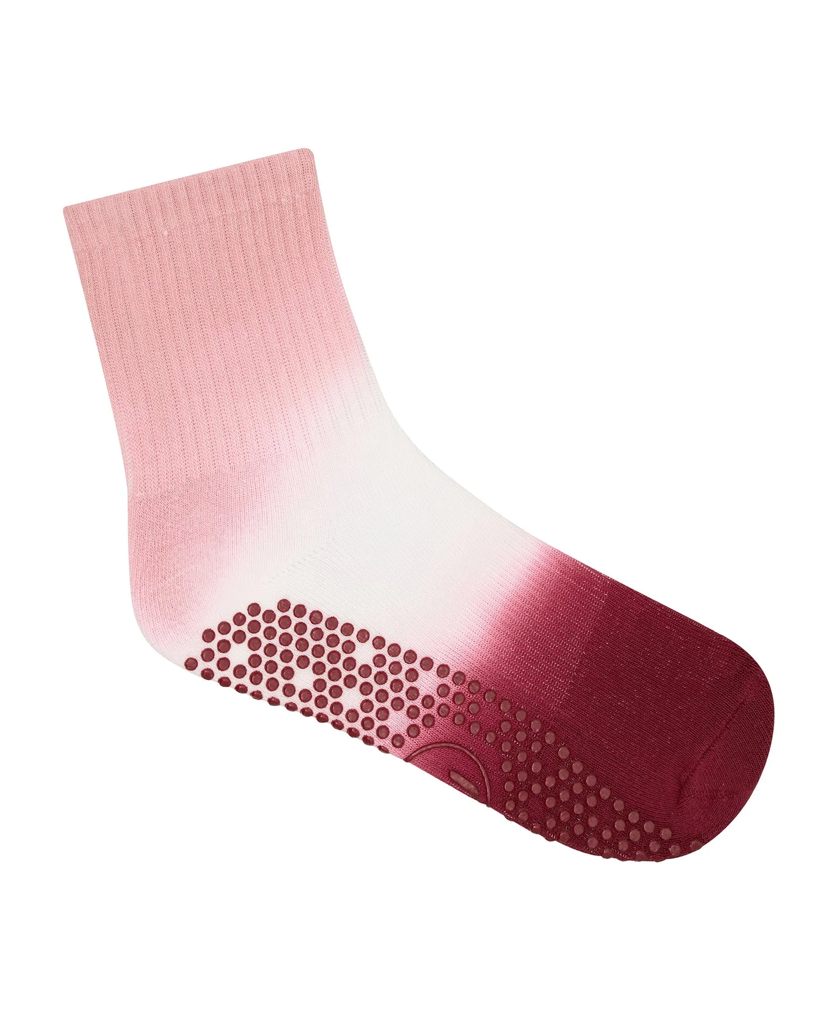 Crew Non Slip Grip Socks - Berry Kiss