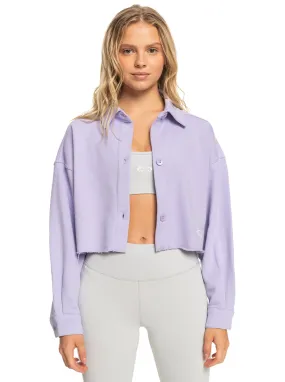 Cropped Shacket - Lavender