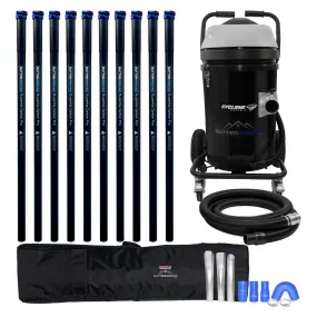 Cyclone II 3600W Polypropylene 20 Gallon Gutter Vacuum with 40 Foot Carbon Fiber Clamping  Poles and Bag