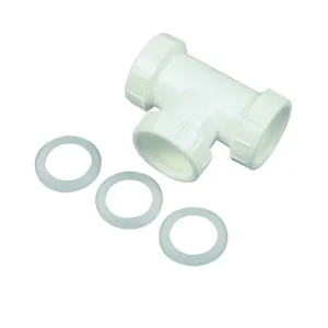 Danco 94038 Pipe Tee, 1-1/2 in, Slip-Joint, Plastic, White