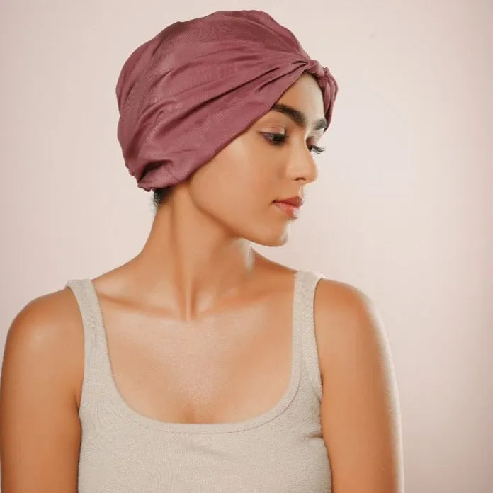 Dark Mauve Silk Hair Wrap