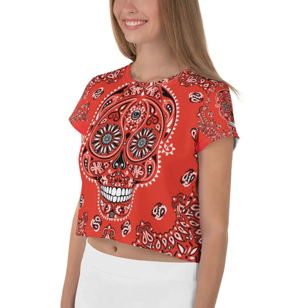 Day of the Dead Bandanna  Crop Top