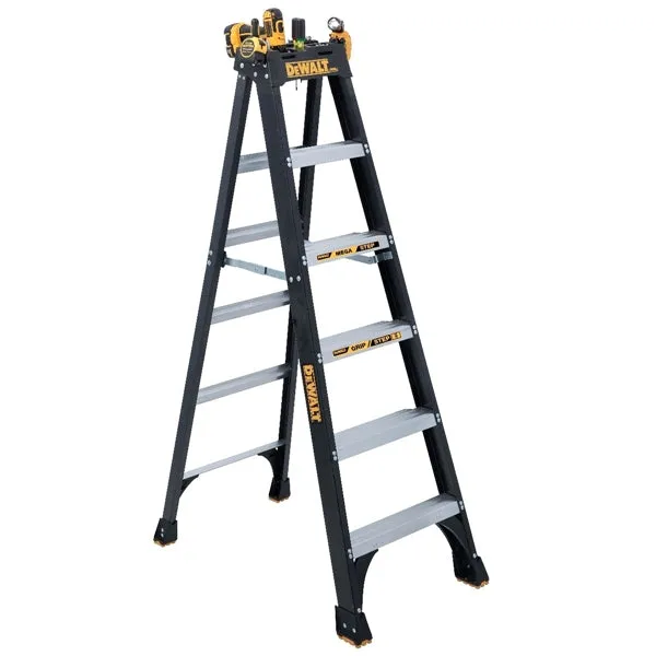 DeWALT by Louisville DXL3010 Series DXL3010-10 Step Ladder, 10 ft H, Type IA Duty Rating, Fiberglass, 300 lb