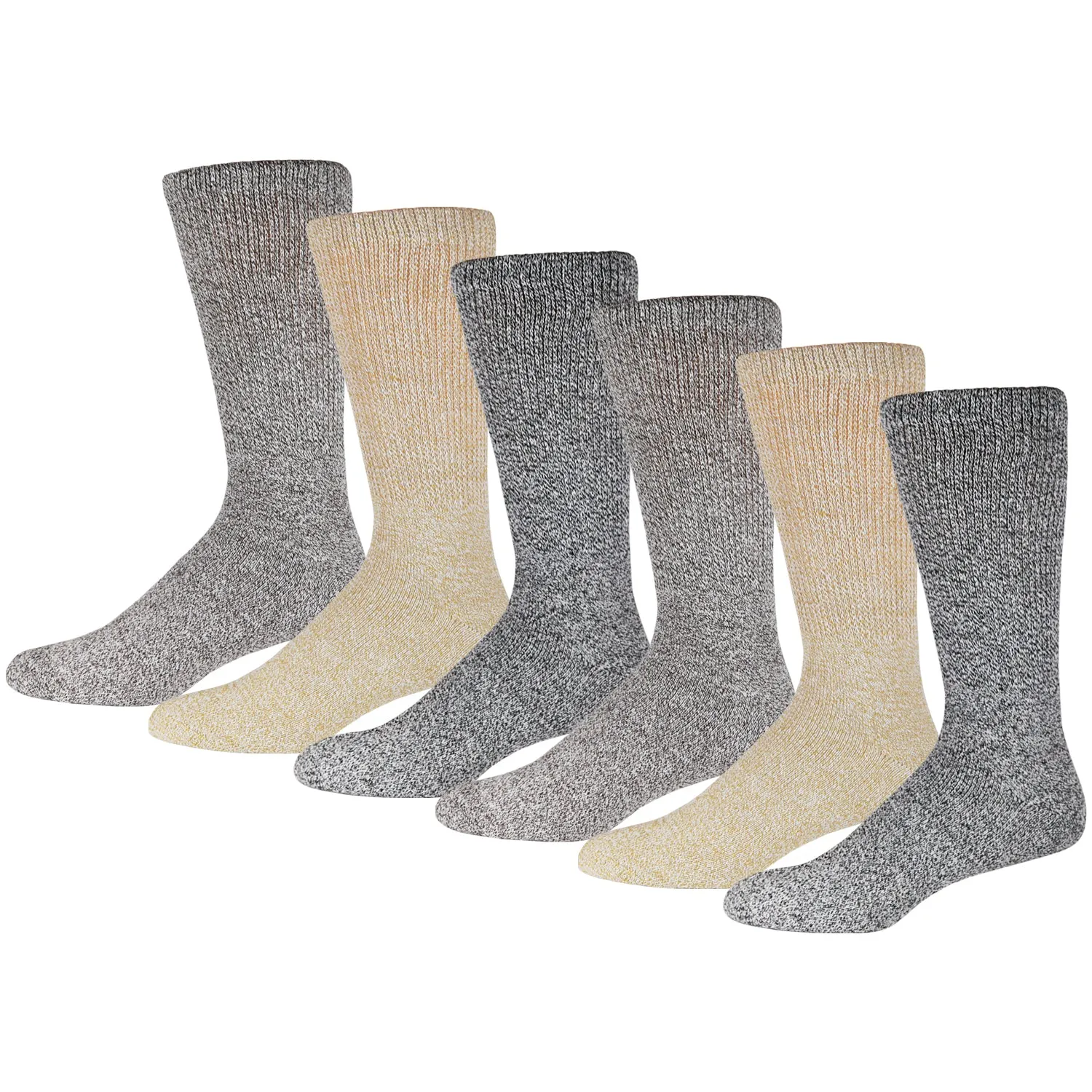 Diabetic Cotton Crew Socks with Non Binding Top, Extra Soft Socks, Marled Heather Gray