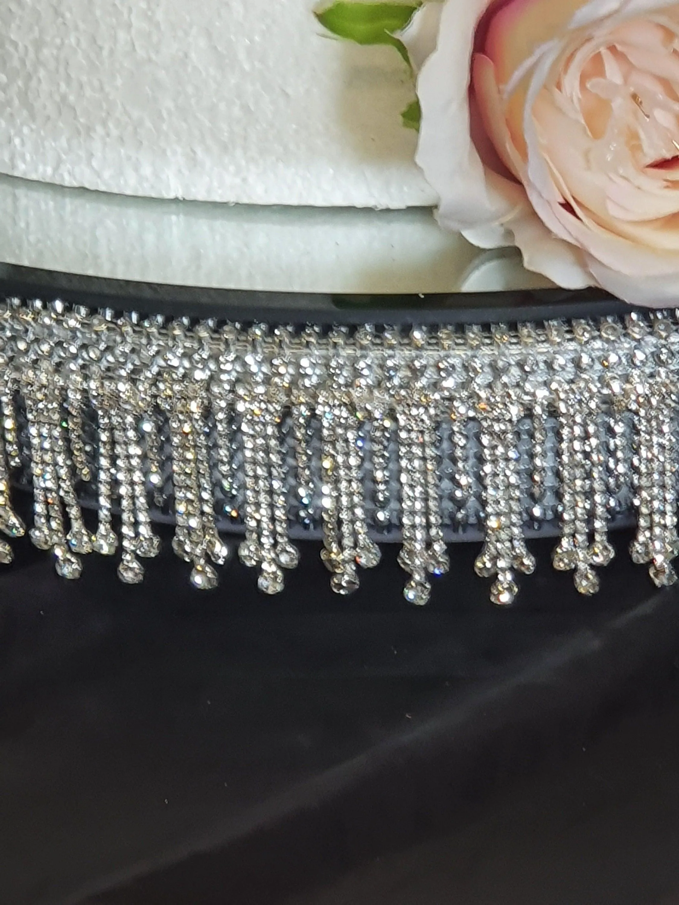 Diamante cake stand, LED rhinestone tassel design by Crystal wedding uk