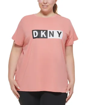 DKNY Women's Logo Activewear Pullover Top Red Size 2X