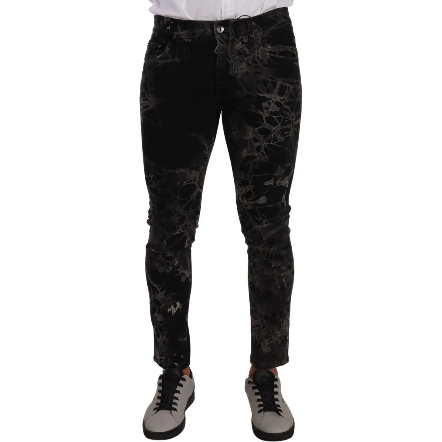 Dolce & Gabbana Slim Fit Patterned Skinny Jeans