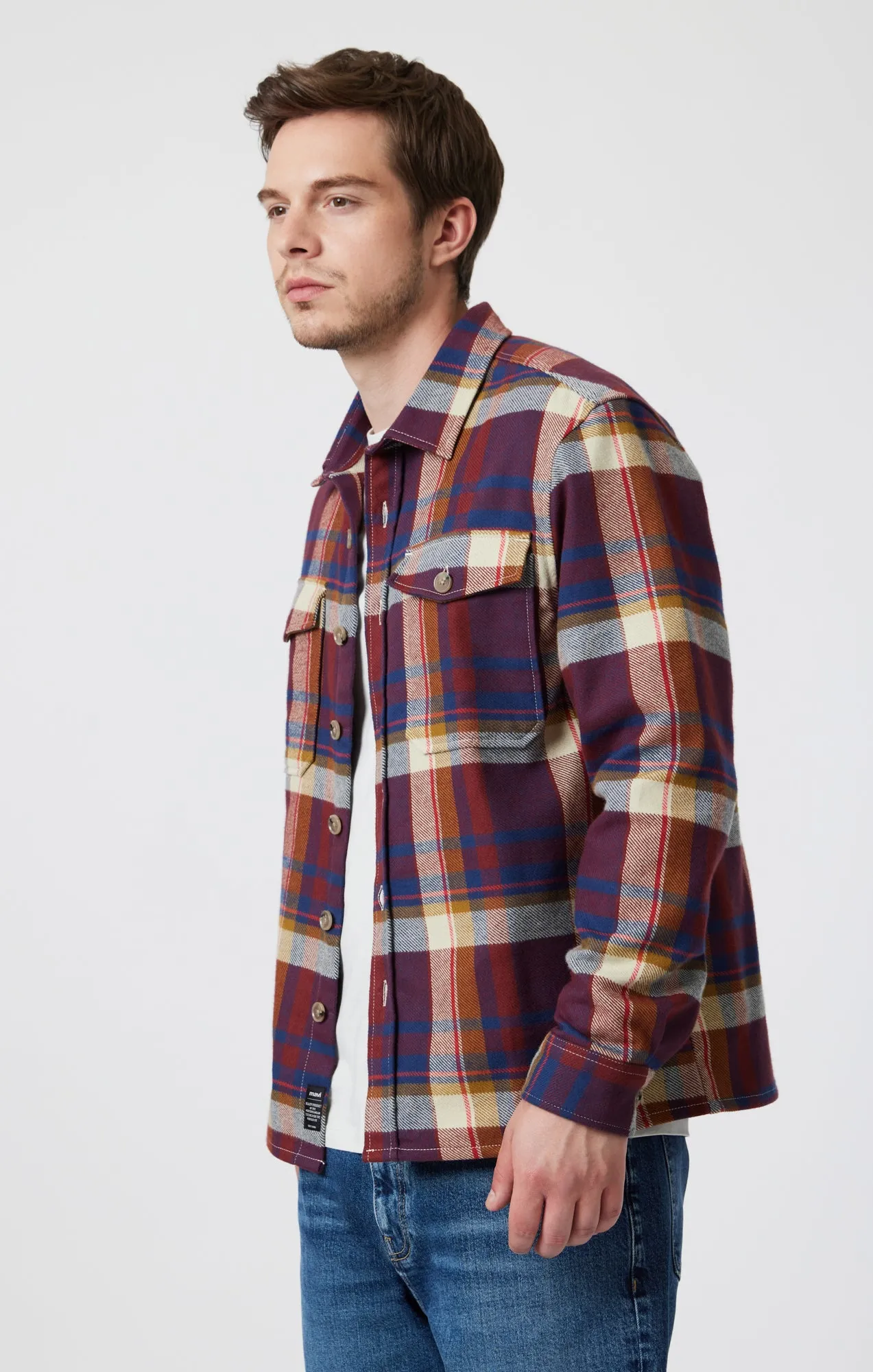 DOUBLE POCKET CHECK SHIRT IN PAPRIKA CHECK