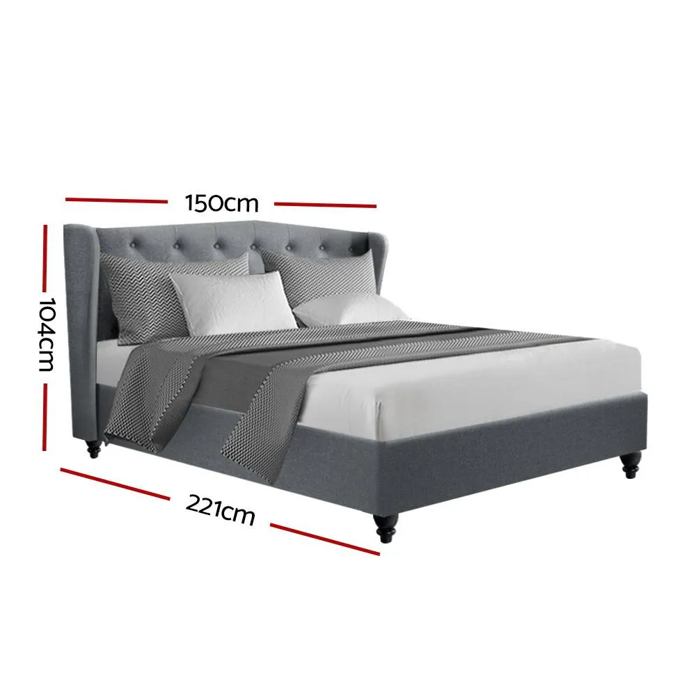 Double Premium Package | Altona Bed Grey, Luna Series Euro Top Mattress (Medium Firm) & Bamboo Mattress Topper!