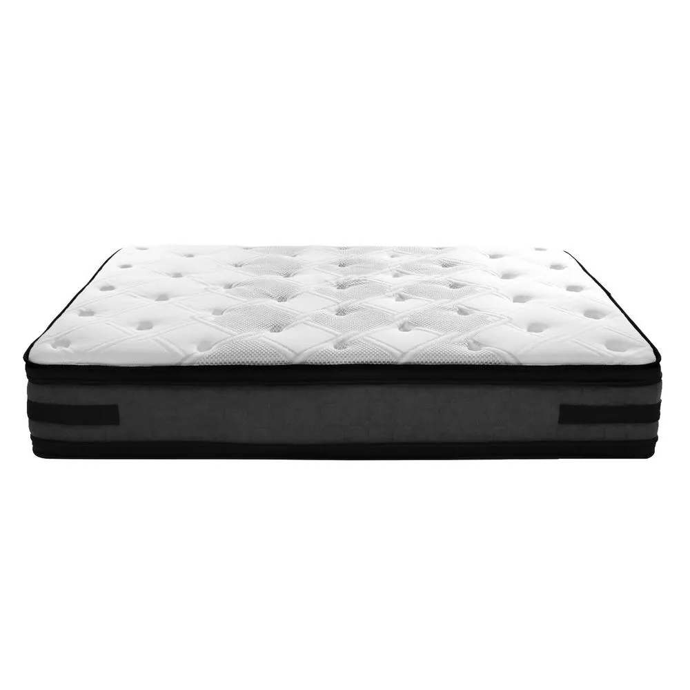 Double Premium Package | Henley LED Bed Black, Luna Series Euro Top Mattress (Medium Firm) & Bamboo Mattress Topper!