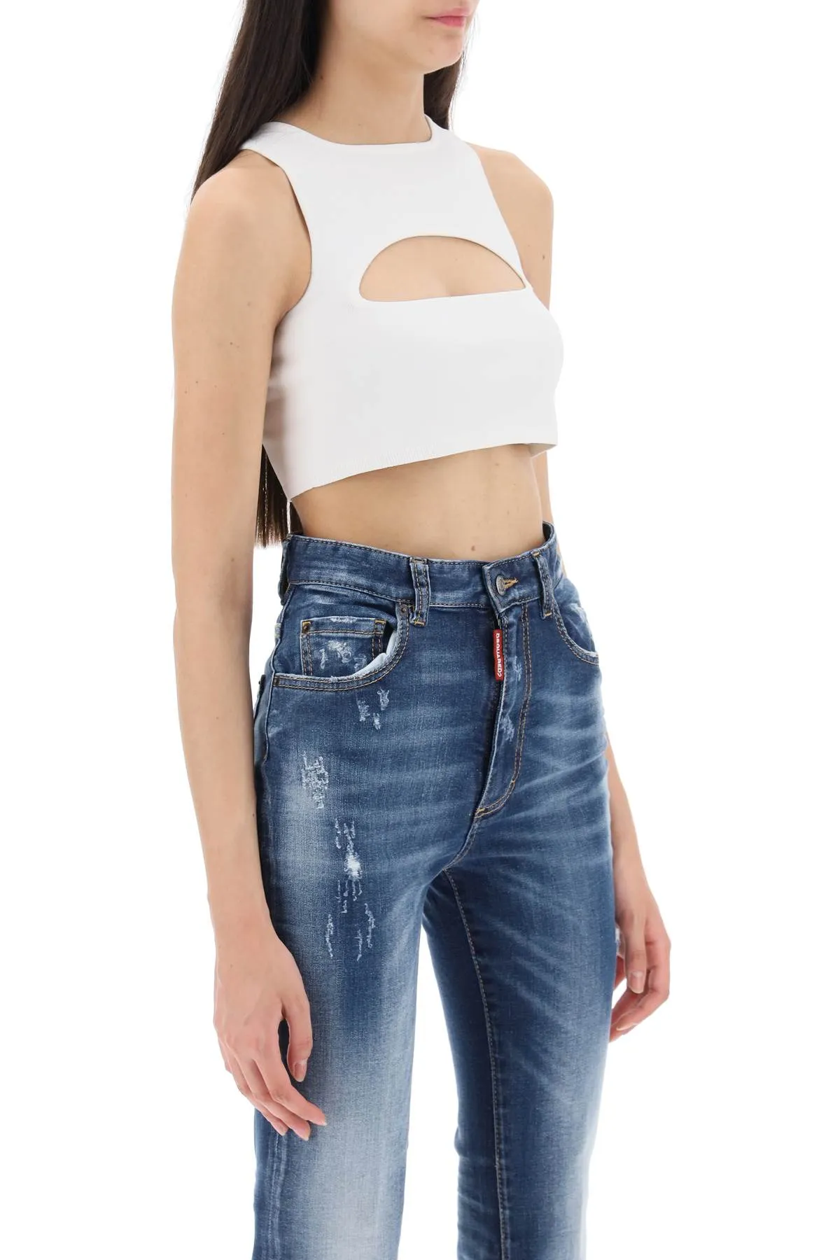 Dsquared2 cropped top with cut-out