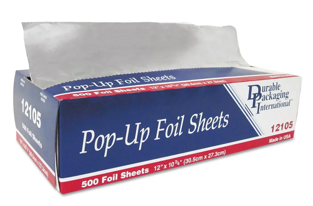 Durable 12" x 10.75" Pop-Up Foil Sheets 6 x 500/CS