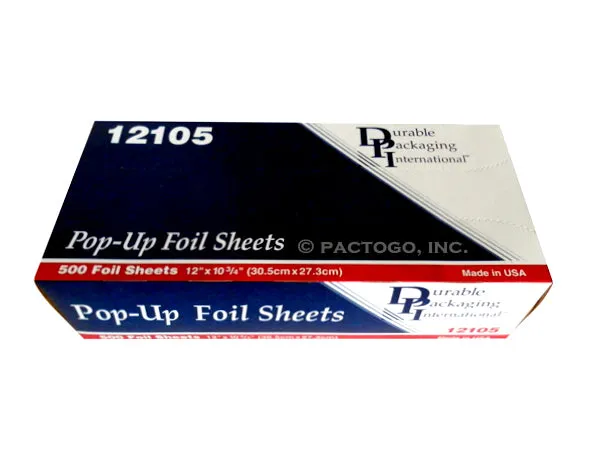 Durable 12" x 10.75" Pop-Up Foil Sheets 6 x 500/CS