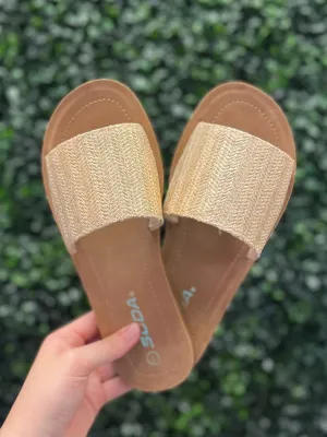 Efron Sandal - Gold Raffia