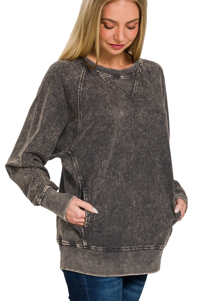 Ellia Pullover w/Pockets- 2 Colors!