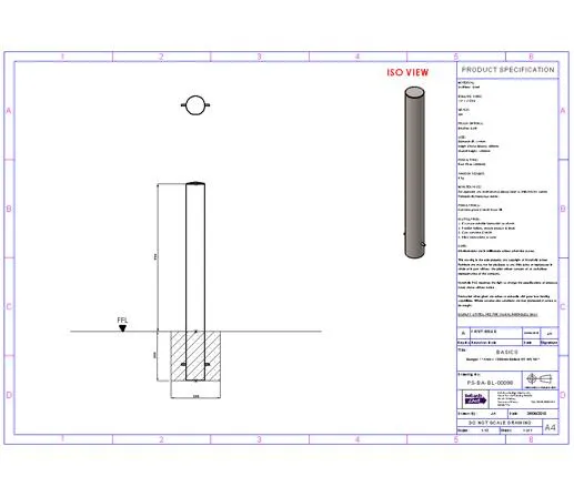 Essentials 304 Stainless Steel Semi Dome Top Bollard