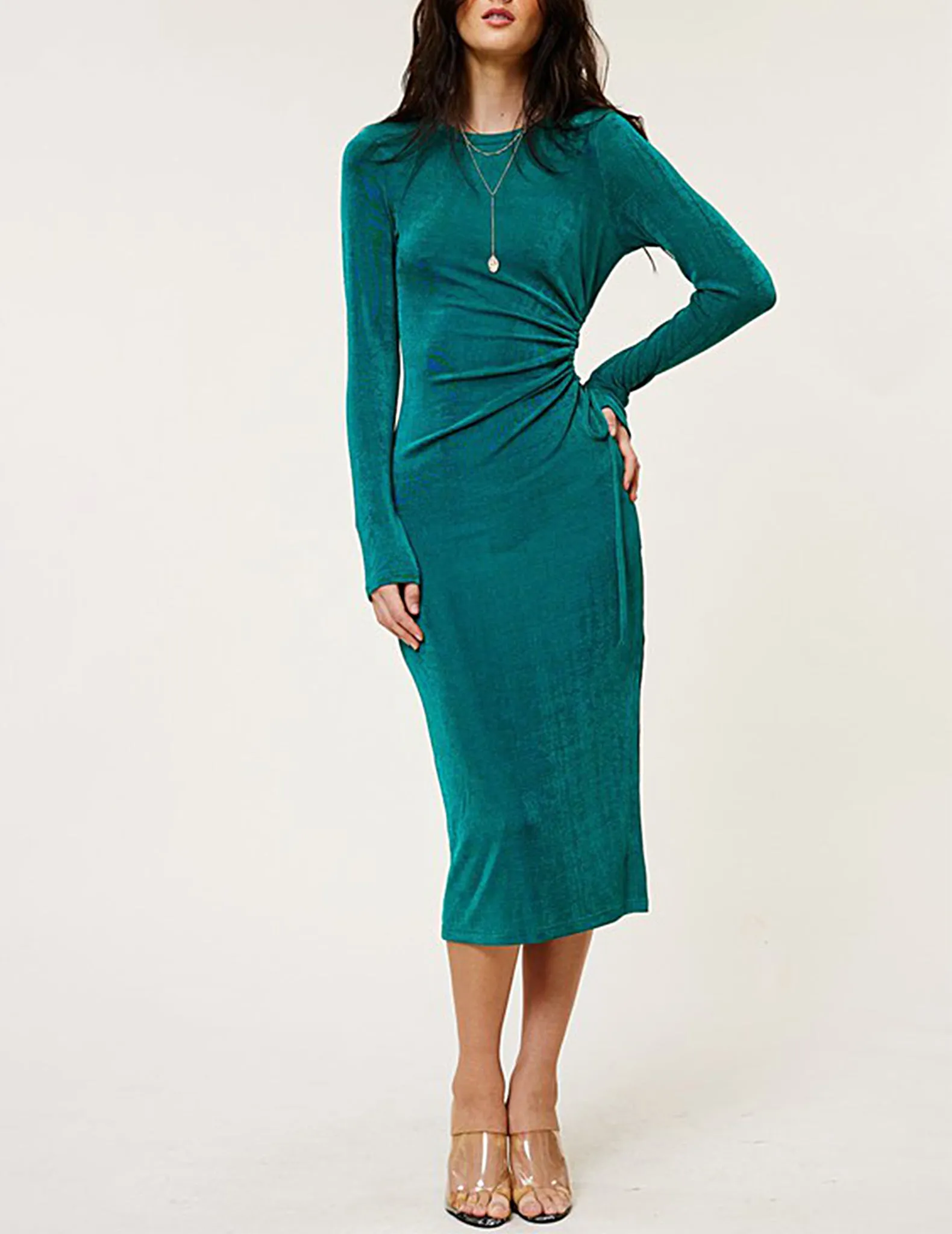 Felicity Long Sleeve Peekaboo Dress