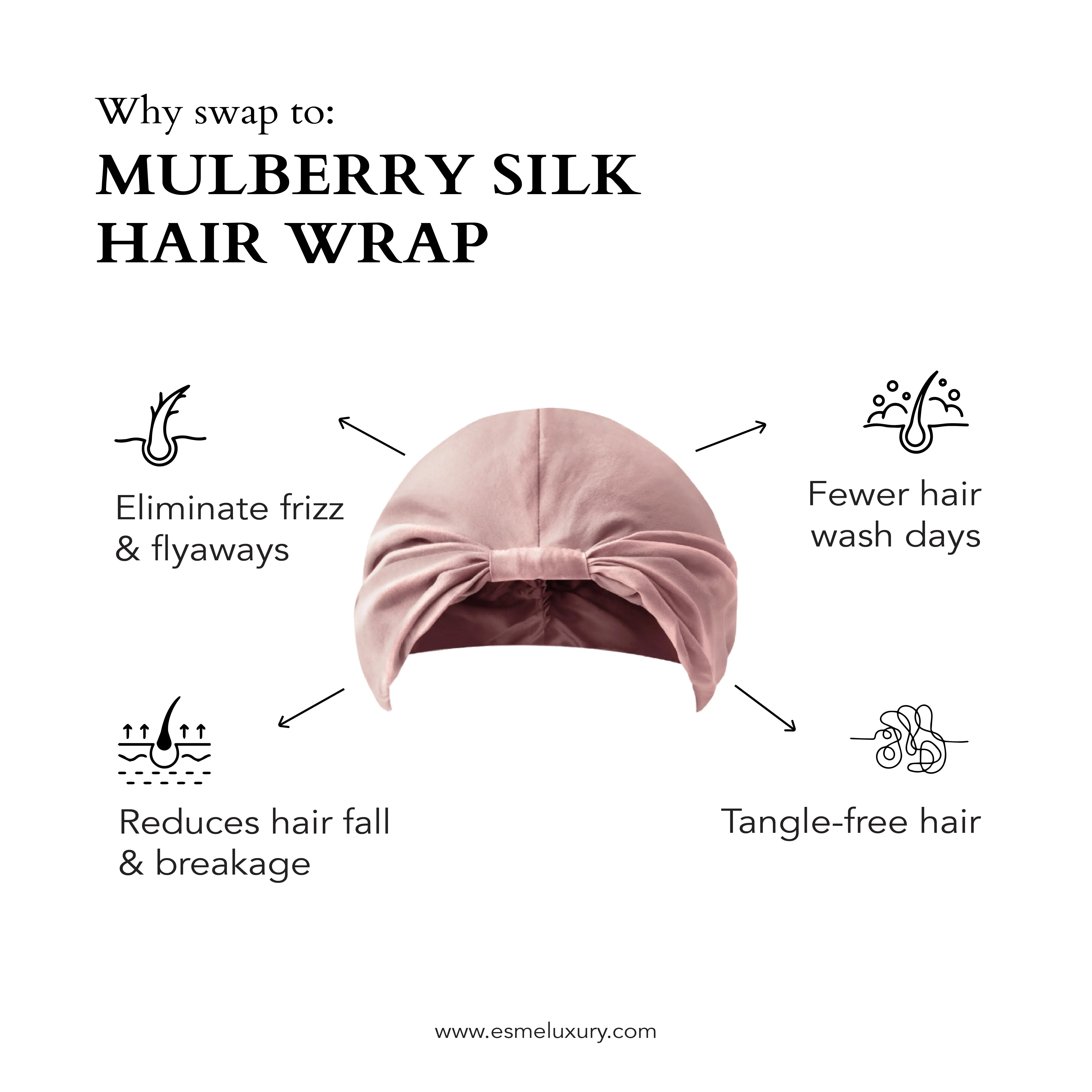 Flamingo Pink Pure Silk Hair Wrap