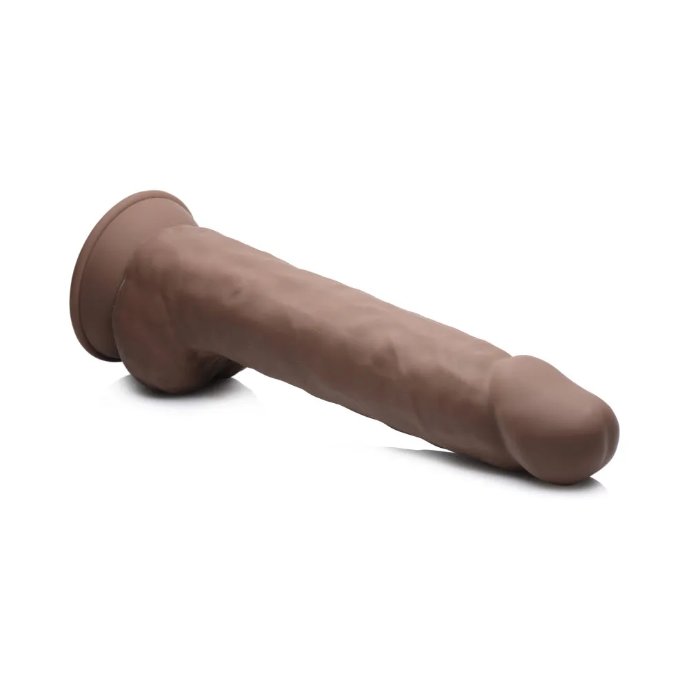 FLESHSTIXXX 10 in. Silicone Dildo with Balls Dark