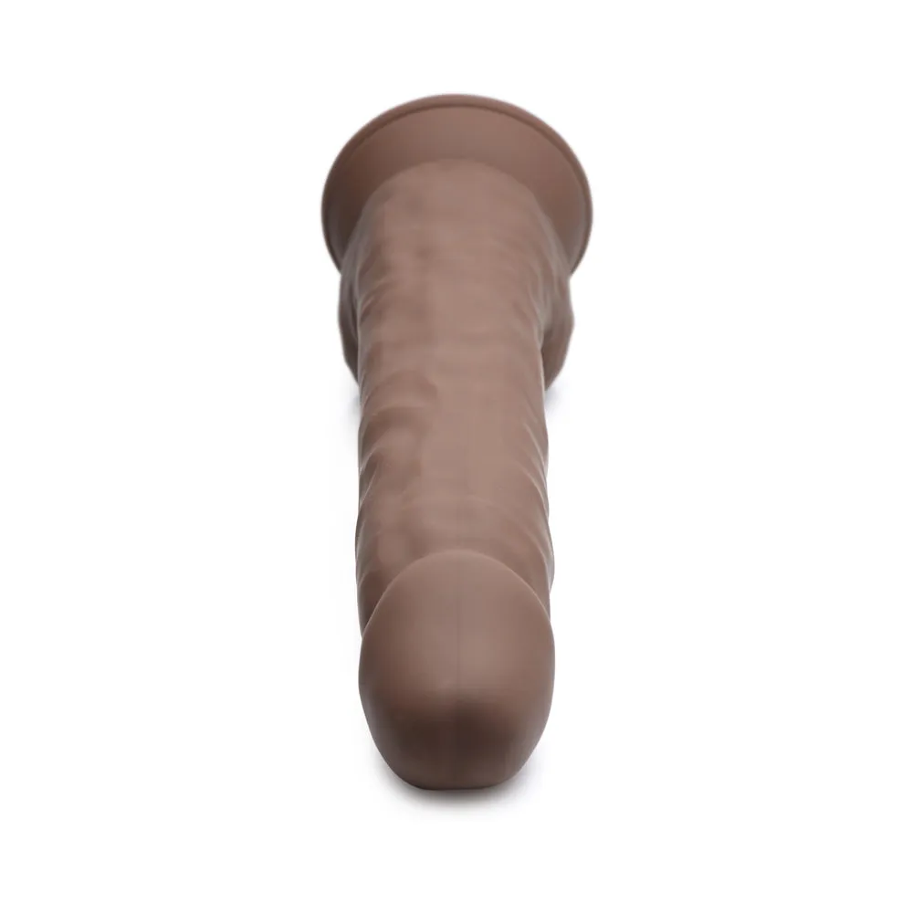 FLESHSTIXXX 10 in. Silicone Dildo with Balls Dark