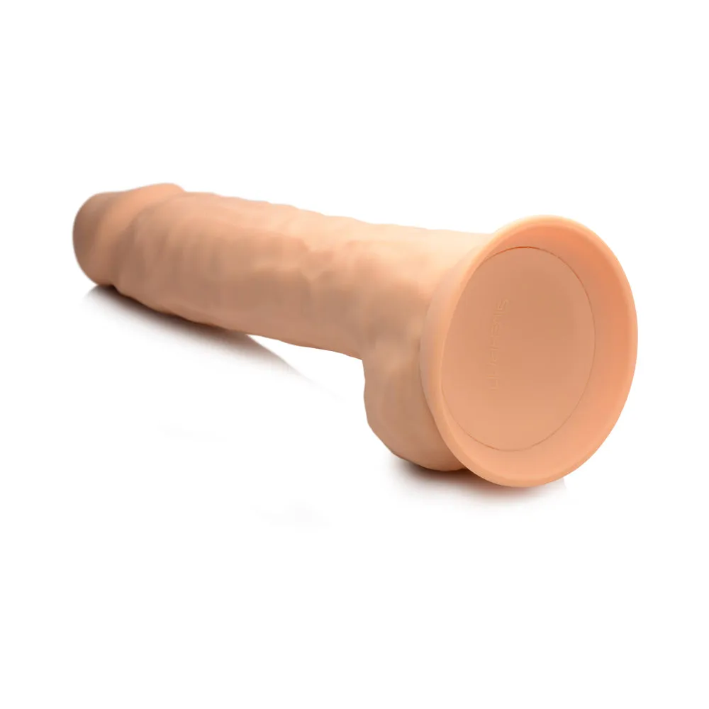 FLESHSTIXXX 10 in. Silicone Dildo with Balls Medium