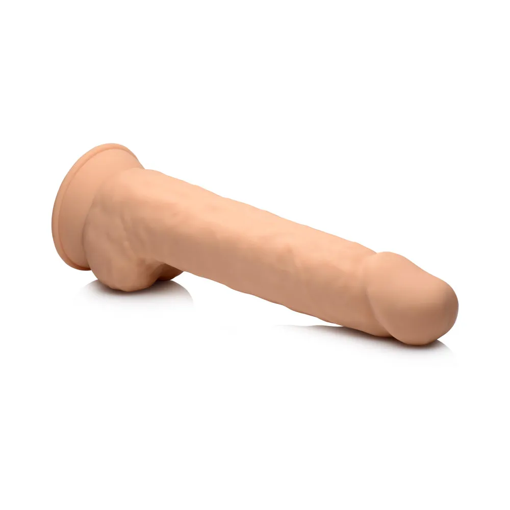 FLESHSTIXXX 10 in. Silicone Dildo with Balls Medium