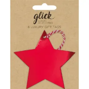 Foil Red Star Gift Tags Set