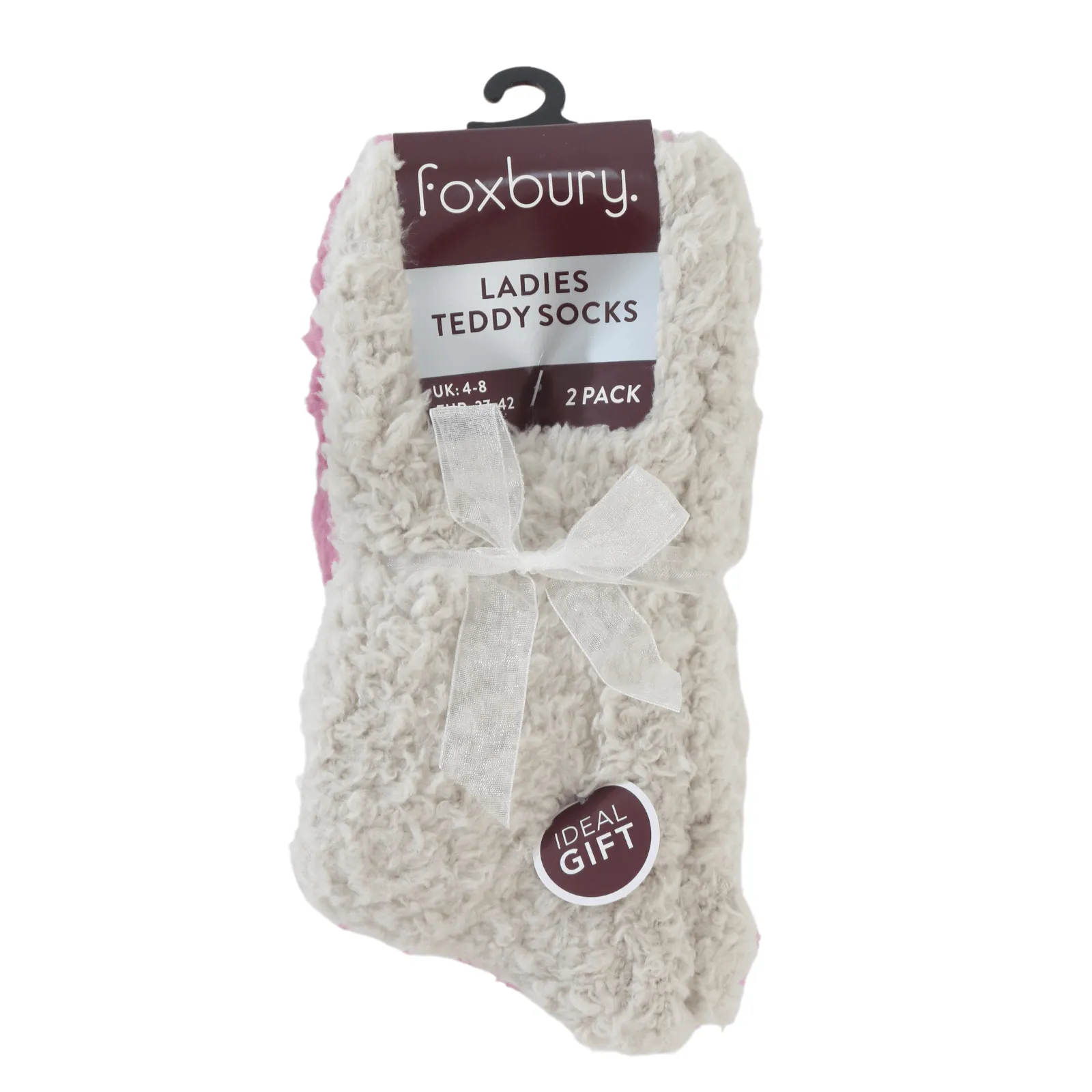 Foxbury Womens Teddy Socks 2 Pair Set Super Soft Gift Size 4-8